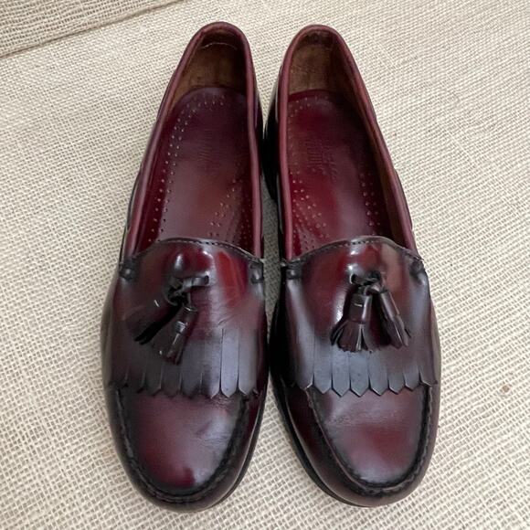 G.H. Bass Weejuns Original Oxblood Leather Dress Tassel Loafers Mens Size 10 - Picture 5 of 10